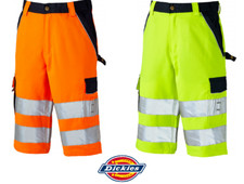 DICKIES Shorts SA30065 Hi Vis Viz Industry Safety Cargo Shorts Pockets SZ 30-48"