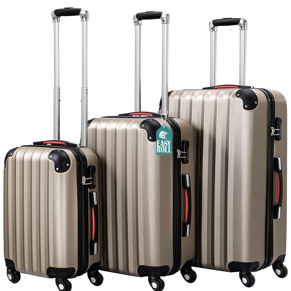 Set Valigie Rigide Ruote Easy Roll Trolley Bagaglio Viaggio