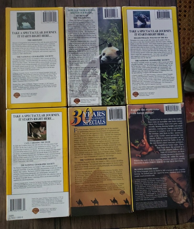 National Geographic Documentary Video Tapes (VHS) Lot Of 6