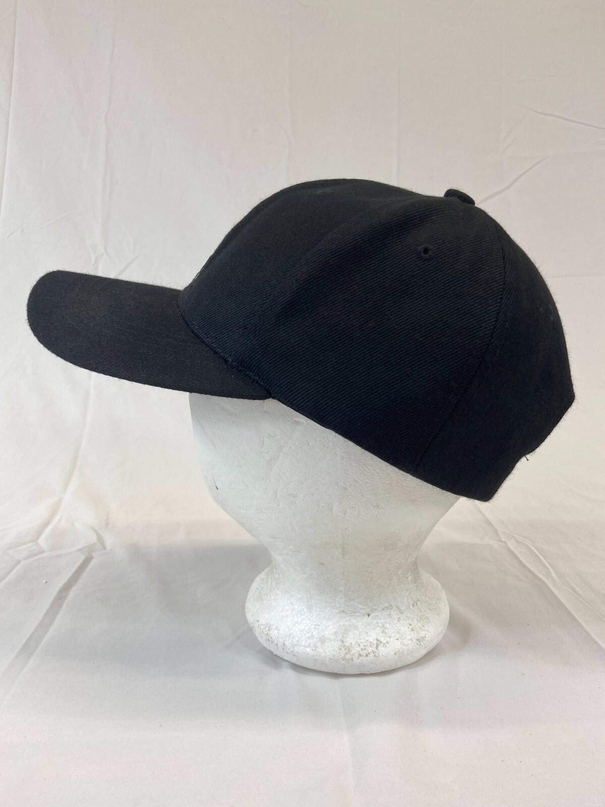 Solid Black Baseball Cap Strapback Hat Adjustable… - image 3