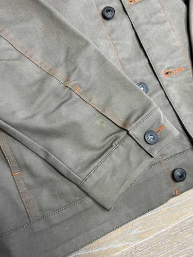 Men’s DC Shoes 10k Non-Hooded Jacket Tan Brown Small Metal Button Down - Picture 5 of 9