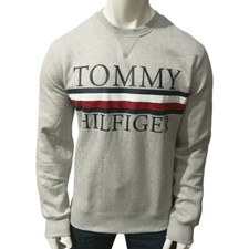 NWT TOMMY HILFIGER AUTHENTIC MEN'S GRAY CREW NECK LONG SLEEVE SWEATSHIRT SIZE S