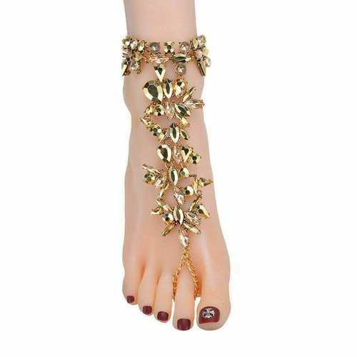 Kristall Fußschmuck Frauen Barfuß Sandalen Strand Fußkettchen Kette Armband 2020 - Picture 9 of 9