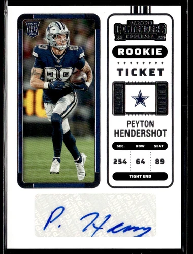 2022 Panini Contenders Rookie Ticket Peyton Hendersot Rookie Auto Dallas Cowboys