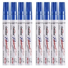 Paint Pens Paint Markers - Blue Permanent Markers 8 Pack Oil Based Waterproof...