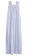 J.Crew Women’s Cotton voile ruffle-trim Lined dress striped With Pockets Size L