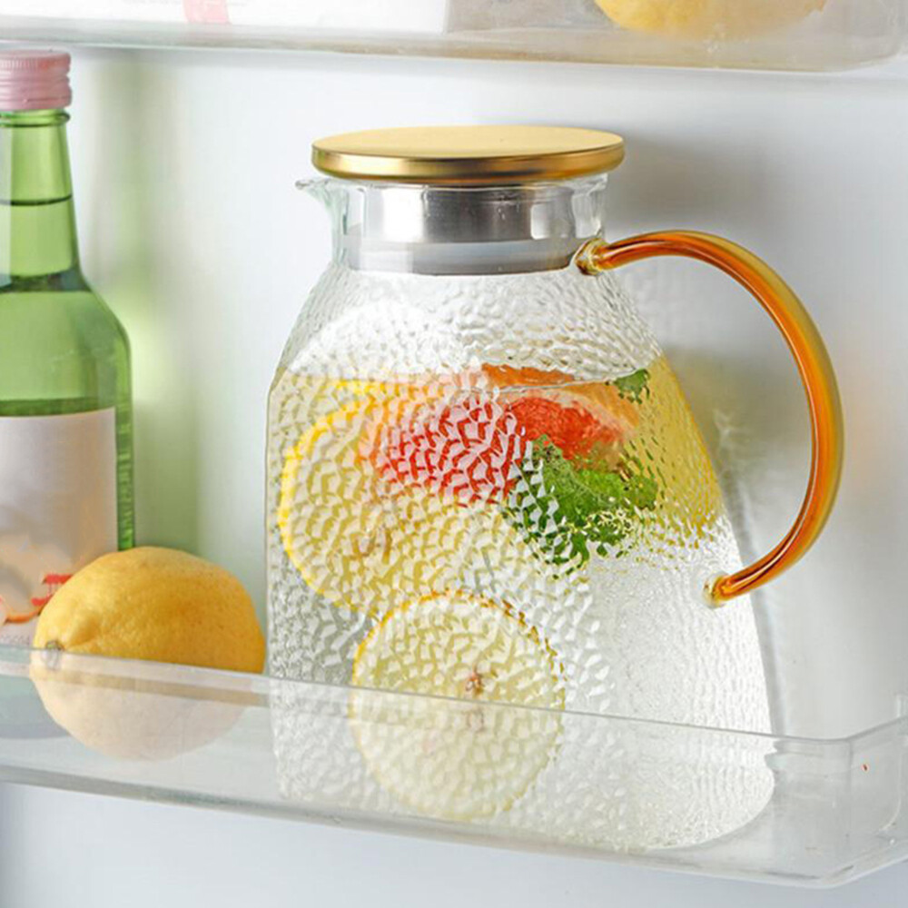 Cold Water Bottle Juice Jug with Lid for Fridge Pitcher