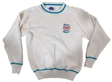 Vintage NUTMEG Mills Team NFL Miami Dolphins Cream Pullover Sweater sz M