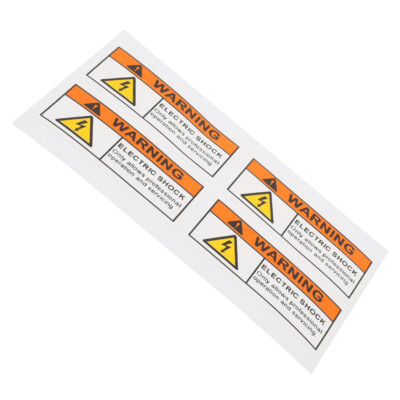 4pcs Safety Warning Stickers Shock Danger Labels Electrical Hazard Signs