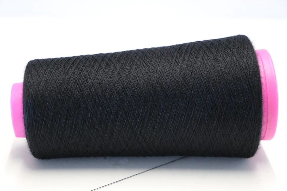 P12 (120€/kg) 100g SUPERSOFT MERINO / SEIDE / KASCHMIR SCHWARZ (60/2) Zwirn Wool - Bild 2 von 4