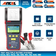 ANCEL BST500 12/24V Car Battery Tester Battery Analyzer Built-In Thermal Printer