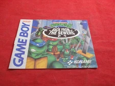Teenage Mutant Ninja Turtles II Back From Sewers Game Boy Instruction Manual #L