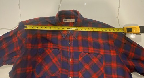 Big Mac XXL Flannel Cotton Shirt Red Blue Plaid 1990s Grunge JC Penney Vintage - Picture 13 of 15
