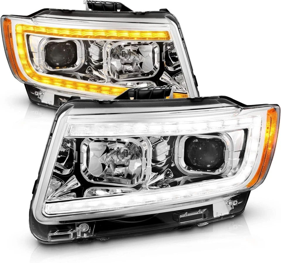 FOR 2011-2013 Jeep Grand Cherokee Switchback LED Sequential Chrome Headlights - Image 2 of 4