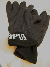 NEW PVA ADULT BLACK FLEECE WARM GLOVES SZ S-M /10"