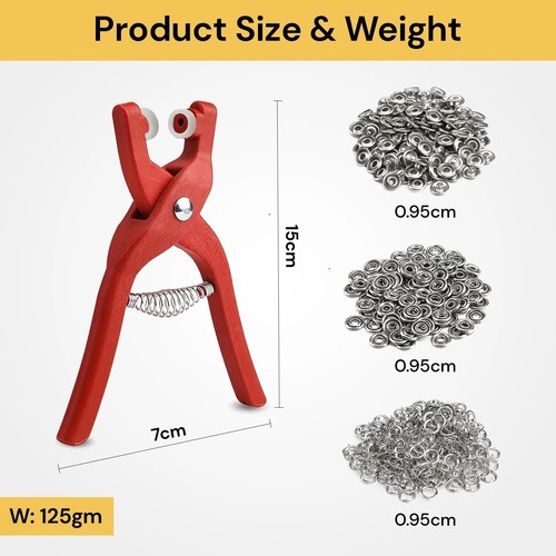 400Pcs Metal Sewing Buttons Press Stud Snap Fastener Kit Pliers Snap On Tool DIY - Picture 11 of 11