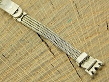 Unique NOS Vintage Stainless Steel Mesh Watch Band Sliding Clasp 10mm Ladies