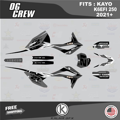 Graphics Kit for KAYO K6EFI 250 Dirt Bike (2021+) Og-crew Series - Smoke
