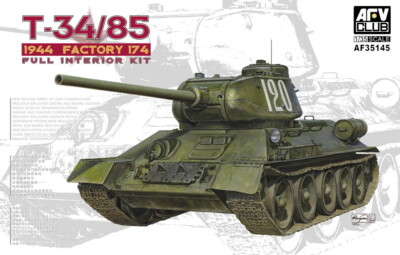 AFV Club 35145 1/35 Plat 174 Omsk T-34/85 Model 1944 w/ Full Interior  Model Kit