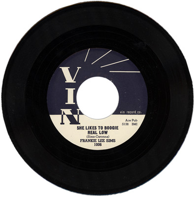 FRANKIE LEE SIMS  ''SHE LIKES TO BOOGIE REAL LOW c/w WELL GOODBYE BABY'' 1958 R&B