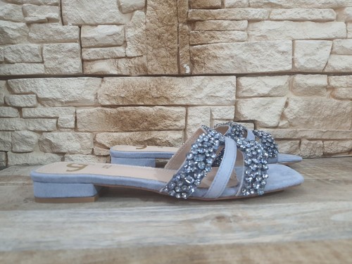 Chanclas Mujer Azul Gold&GOLD GK202 Zuecos Plantilla De Cuero Verano 2025 - Imagen 2 de 6