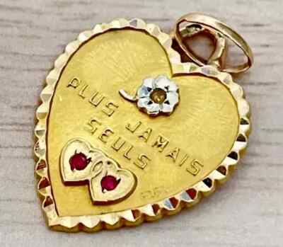 0.20Ct Round Lab Created Ruby Women's Heart Pendant 14K Yellow Gold Plated 18''