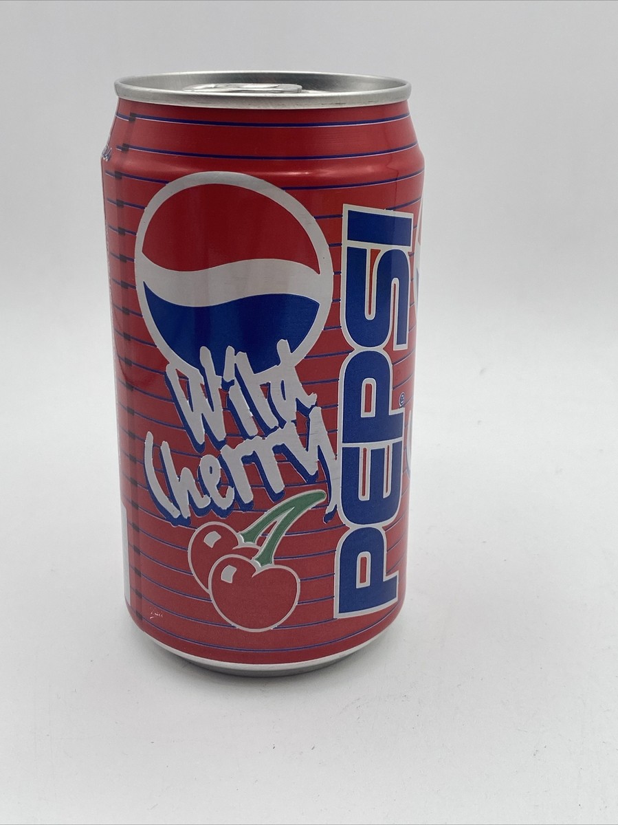 Vintage PEPSI WILD CHERRY Red Can W/ Stripes Empty Unopened RARE