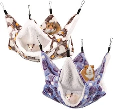 2PC Small Pet Cage Hammock Hamster Ferret Hanging Hammock Tunnel Soft Warm House