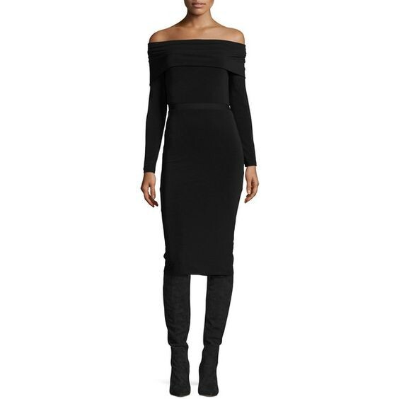 Dolce&Gabbana dress black IT42 off-the-shoulder in the style
