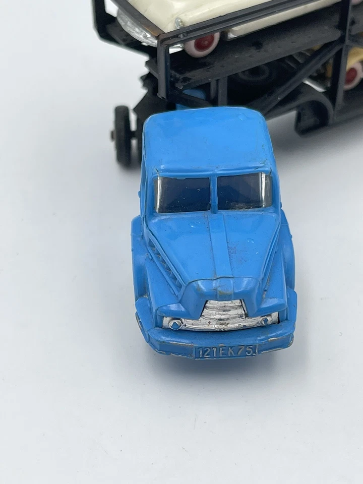 Trattore Unic Zu 120 + Rimorchio Porta Auto + 4 Citroen DS Micro NOREV 1/86 - Immagine 3 di 4