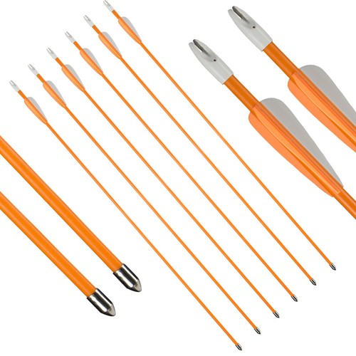 12x 27" Fiberglass Arrows +Quiver Youth Shooting Practice Recurve Compound Bow - Picture 10 of 12