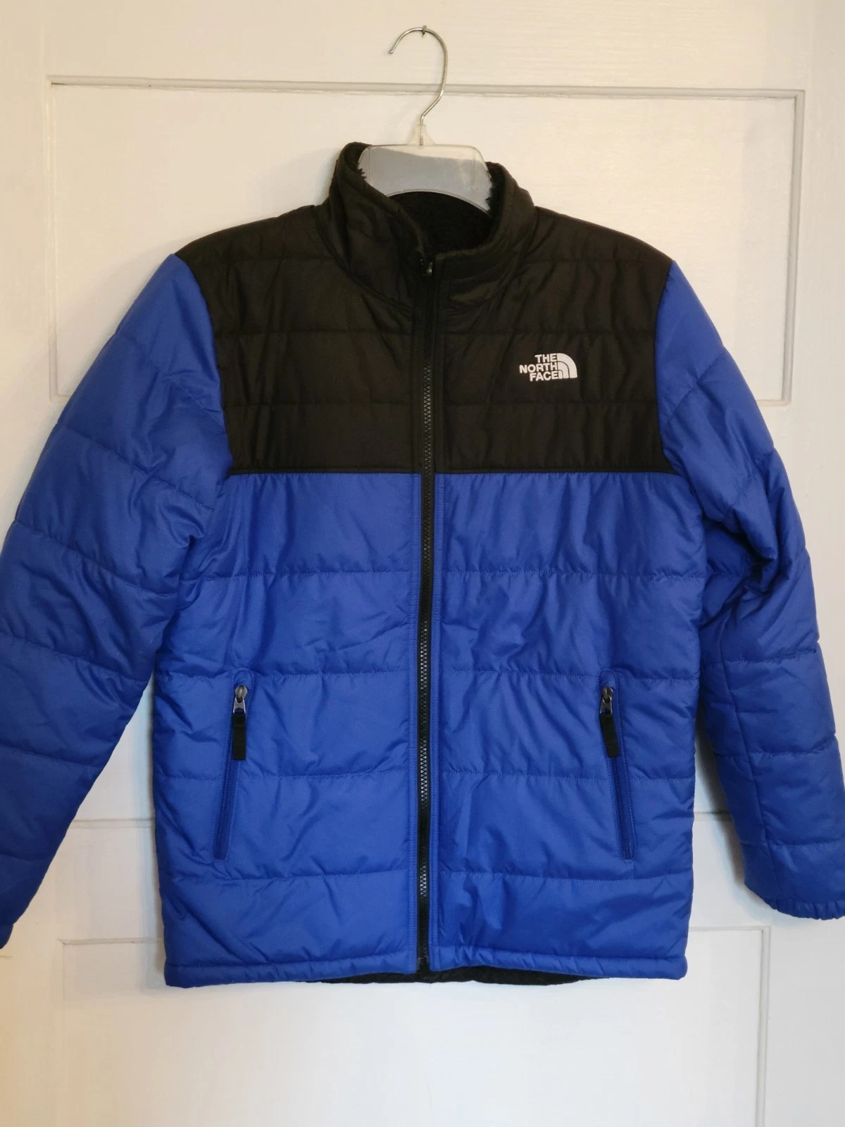 THE NORTH FACE BOYS REVERSIBLE MOUNT PUFFER JACKET FLEECE Size L
