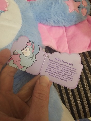 Snughouls Fairy Floss Cotton Candy Bat Plush Spooky Cute Pink Blue Nwt - Picture 4 of 4