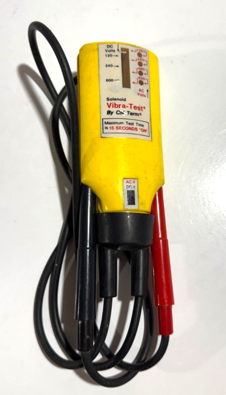 Solenoid Vibra-Test 120-600v AC/DC. By Cal Term Tester, used but working 100%