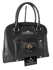 My Flat In London Leather Handbag Satchel Black Jan Haedrich Brighton READ