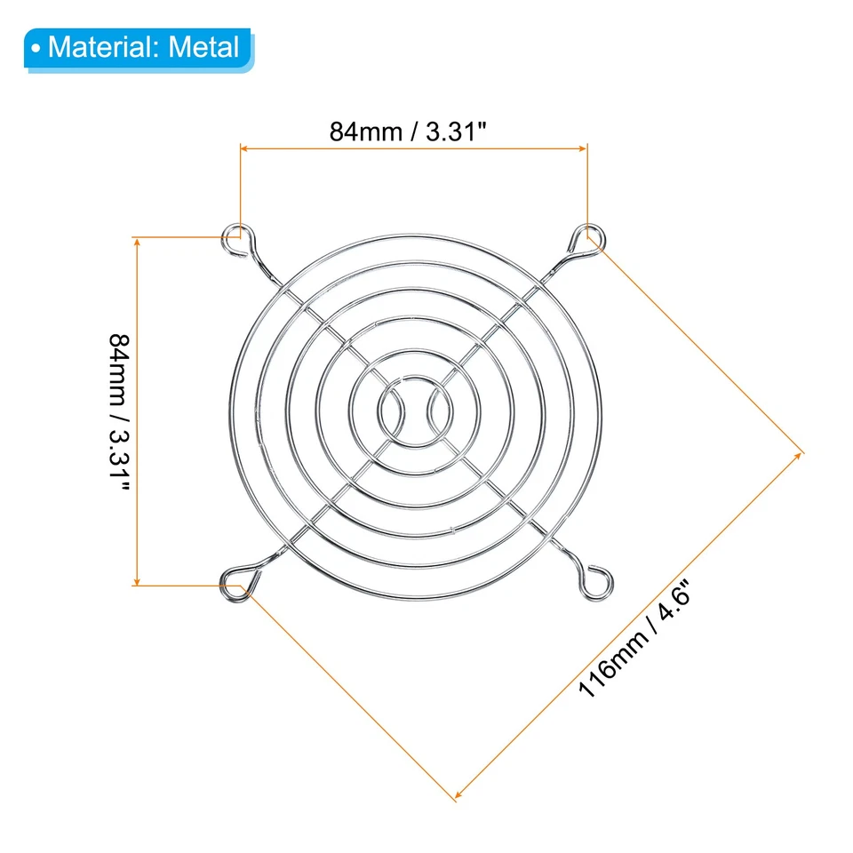 4 Packung Lüfter Metall Schutzgitter 92mm m Schraube für Schutzabdeckung Silber - Bild 2 von 4