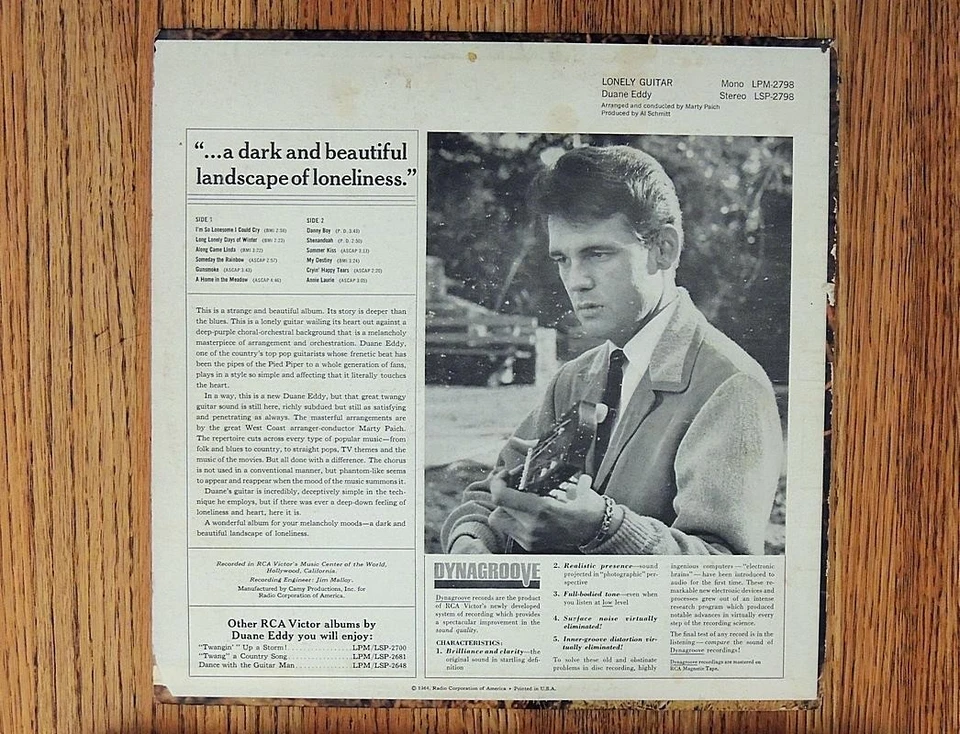 DUANE EDDY Lonely Guitar RCA LPM-2798 MONO Record LP Album - Image 2 of 4