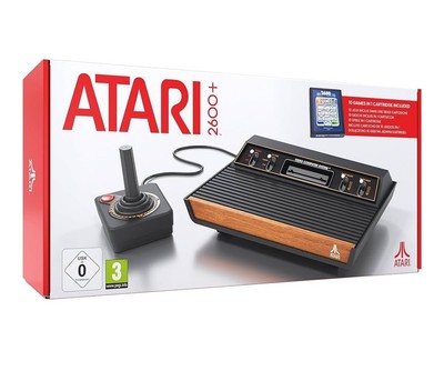 Atari 2600+ Plus Videospielkonsole Schwarz 10 in 1 Spiele - BRANDNEU - SCHNELLE P&P