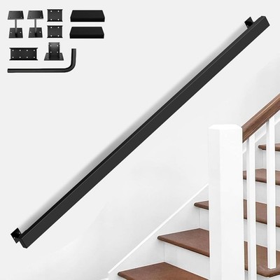 Treppengeländer, schwarze, wandmontierte Handläufe, Treppen- und Balkongeländer