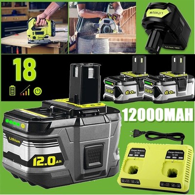 4X 12.0Ah 8.0Ah 6.0Ah für RYOBI Akku 18V One Plus RB18L50 P108 P109 / Ladegerät