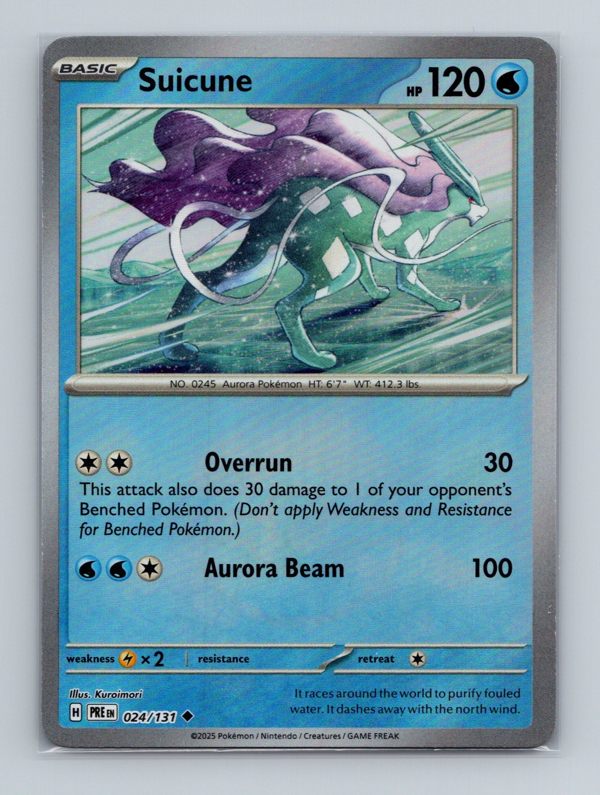 Suicune 024/131 Reverse Holo Pokemon Prismatic Evolutions Poke ball Pattern NM