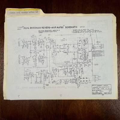 Vintage Fender Dual Showman Amplifier Schematics And Parts List