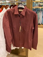 NWT Rare Burberry Men's Cotton Poplin Sport Shirt In Dark Elderberry Size L