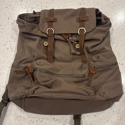 Augur High Capacity Vintage Canvas Backpack with laptop pocket, Excellent Cond