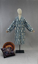 Handmade Uzbek Ikat Chapan Robe Kimono Kaftan Coat Handwoven Unisex Boho