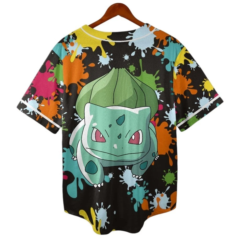 Bulbasaur Baseball Jersey, Funny Anime Baseball Tee