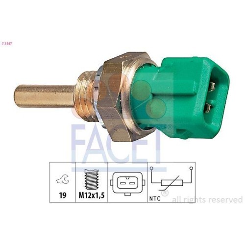 Sensor KüHlmitteltemperatur Facet 7.3147 Made In Italy - Oe Equivalent FüR Bmw-image