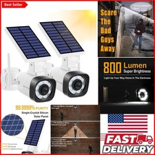 2-Pack Solar Fake Security Cameras with Motion-Activated Floodlights -