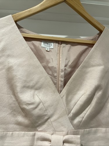 HOBBS Invitation Dress Silk Wool Pink Lined Shift Sleeveless UK 14 Occasion - Picture 6 of 16