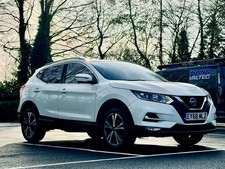 2018 Nissan Qashqai N-Connecta 1.2 Petrol Manual ULEZ Free. 5 Door SUV. White.
